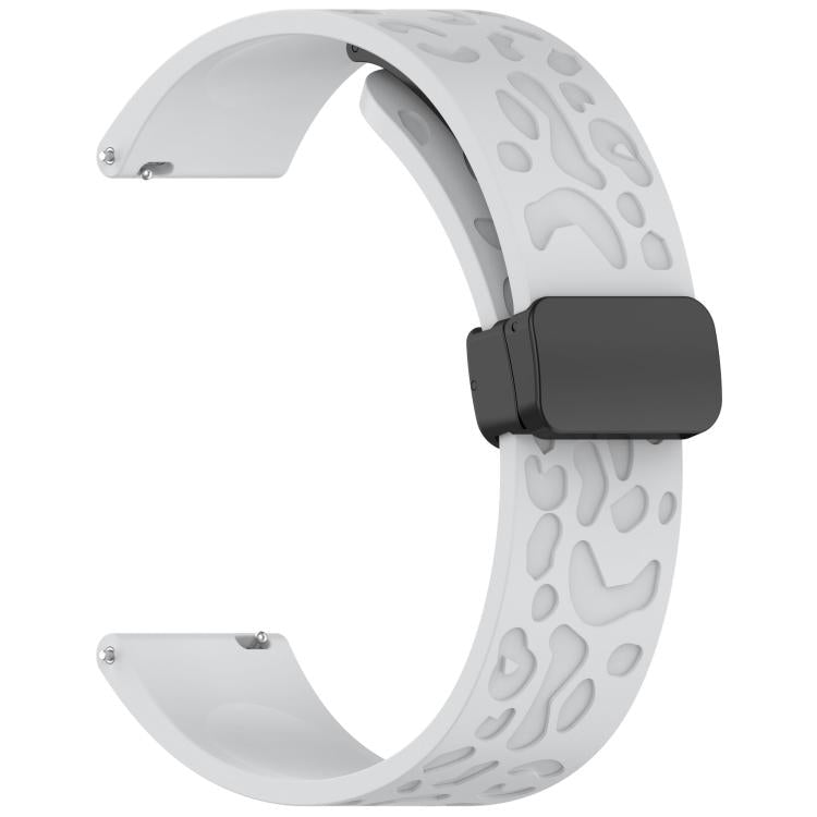 18mm Kalebol Universal Leopard Print Magnetic Folding Buckle Silicone Strap(Light Grey) - free shipping - PMc TechLife - Order now!