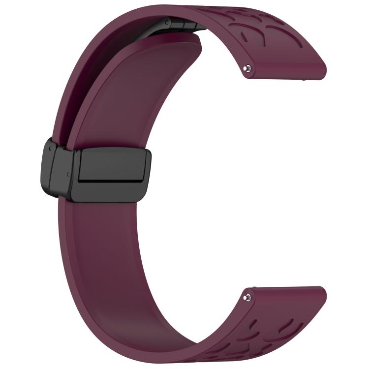 20mm Kalebol Universal Leopard Print Magnetic Folding Buckle Silicone Strap(Wine Red) - free shipping - PMc TechLife - Order now!