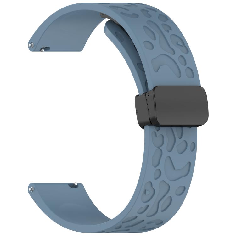22mm Kalebol Universal Leopard Print Magnetic Folding Buckle Silicone Strap(Slate Blue) - free shipping - PMc TechLife - Order now!