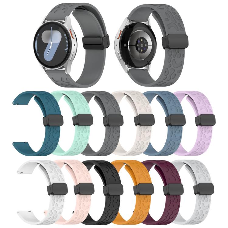 18mm Kalebol Universal Leopard Print Magnetic Folding Buckle Silicone Strap(Pink) - 22mm Bands by Kalebol | Online Shopping South Africa | PMc TechLife | Buy Now Pay Later Mobicred