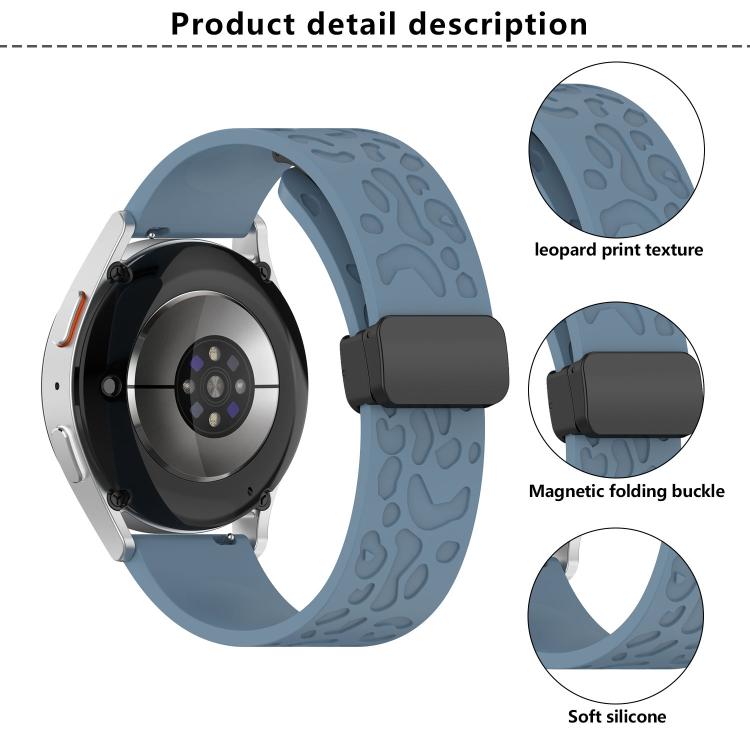 22mm Kalebol Universal Leopard Print Magnetic Folding Buckle Silicone Strap(Wine Red) - 22mm Bands by Kalebol | Online Shopping South Africa | PMc TechLife | Buy Now Pay Later Mobicred