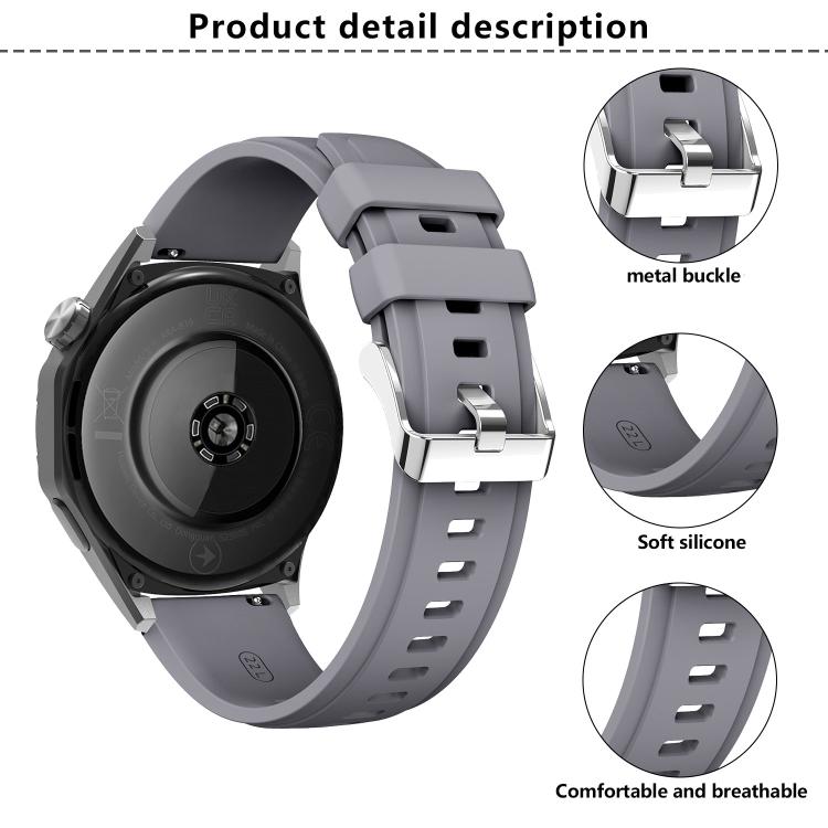 Kalebol 22mm Universal Silicone Watch Strap(Black) - free shipping - PMc TechLife - Order now!