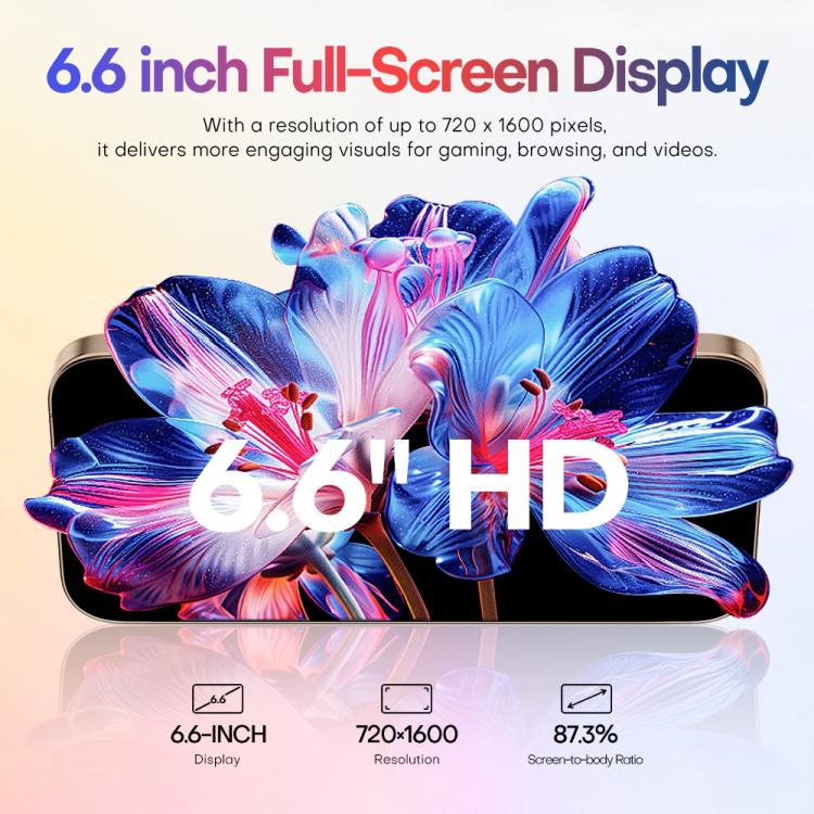A88 / i16 Pro Max, 2GB+16GB, 6.6 inch Android 8.1 MTK6580A Quad Core, OTG, Network: 3G, Dual SIM, Plug:UK Plug(Titanium Grey) - free shipping - PMc TechLife - Order now!