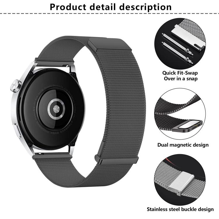Kalebol 20mm Universal Loop Double Magnetic Buckle Milanese Strap(Gold) - free shipping - PMc TechLife - Order now!