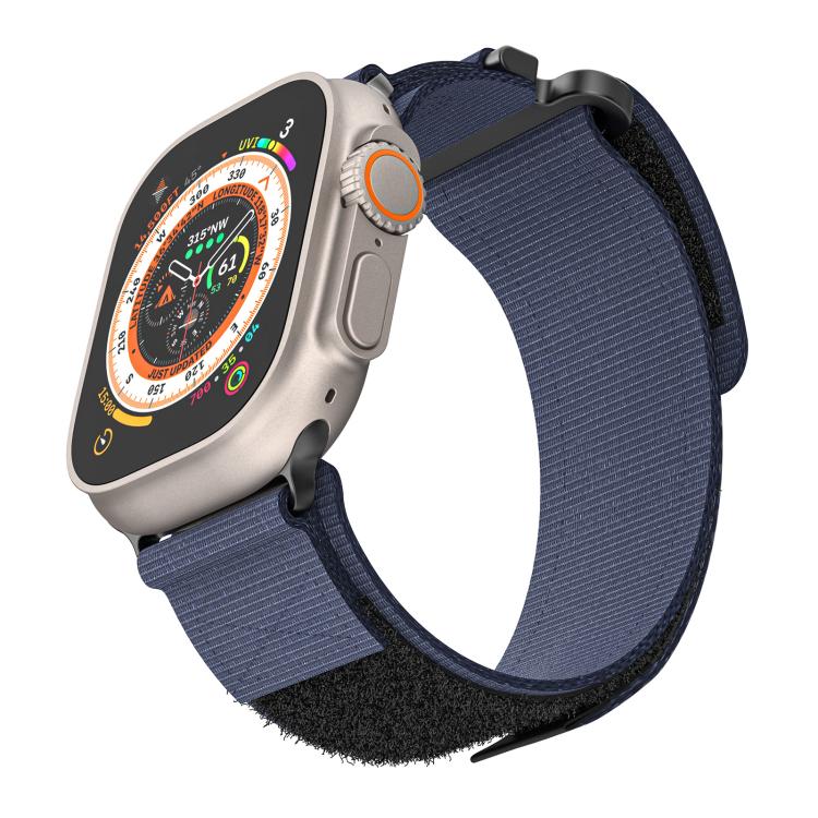 For Apple Watch 46mm / 49mm / 45mm / 44mm Kalebol Simple Two Section Nylon Strap(Blue) - Watch Bands by Kalebol | Online Shopping South Africa | PMC TechLife | Buy Now Pay Later Mobicred