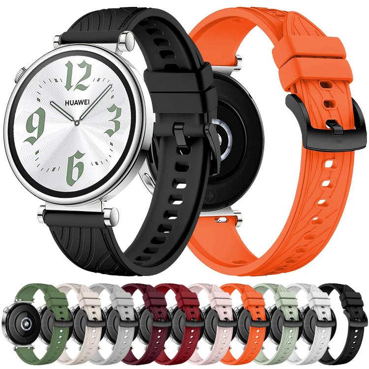 Kalebol 18mm Universal Textured Silicone Black Buckle Strap(Pink) - 18mm Bands by Kalebol | Online Shopping South Africa | PMc TechLife | Buy Now Pay Later Mobicred