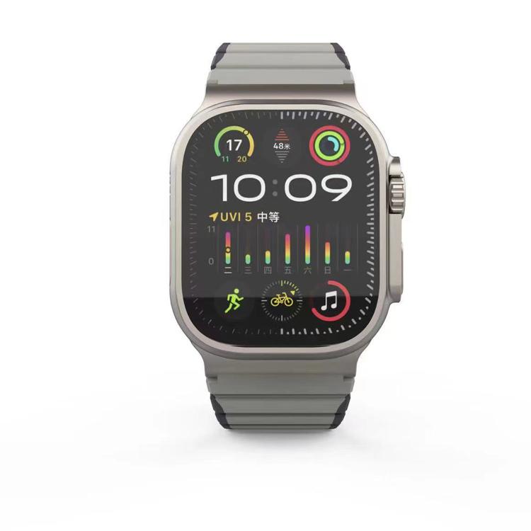 For Apple Watch 42mm / 41mm / 40mm / 38mm Kalebol Magnetic Silicone Strap(Grey) - Watch Bands by Kalebol | Online Shopping South Africa | PMC TechLife | Buy Now Pay Later Mobicred