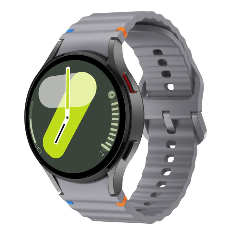 For Samsung Galaxy Watch 7  / 6 / 5 / 4 Kalebol Wave Stitching Silicone Watch Band(Space Grey) - free shipping - PMc TechLife - Order now!