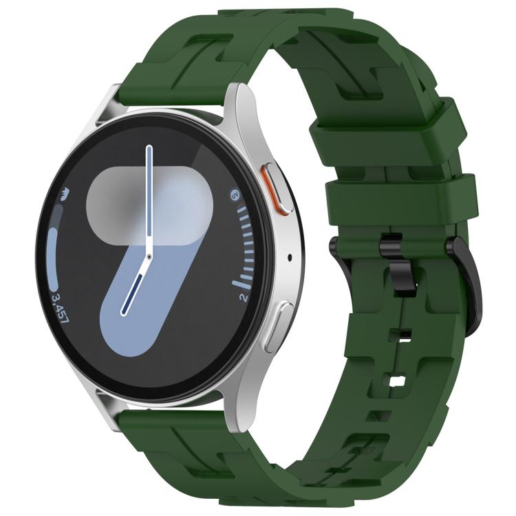 20mm Kalebol Solid Color Black Buckle Round Tail Silicone Watch Band(Army Green) - free shipping - PMc TechLife - Order now!
