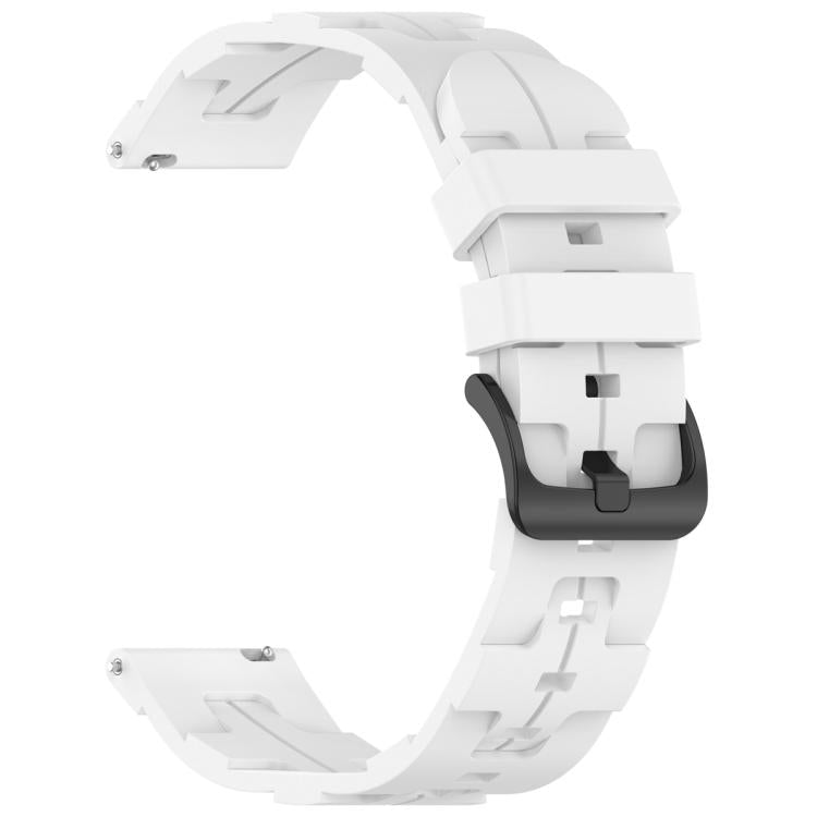 22mm Kalebol Solid Color Black Buckle Round Tail Silicone Watch Band(White) - free shipping - PMc TechLife - Order now!