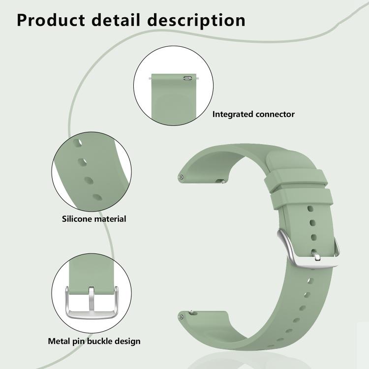 20mm Kalebol Round Tail Silicone Watch Band(Pine Green) - 20mm Bands by Kalebol | Online Shopping South Africa | PMc TechLife | Buy Now Pay Later Mobicred