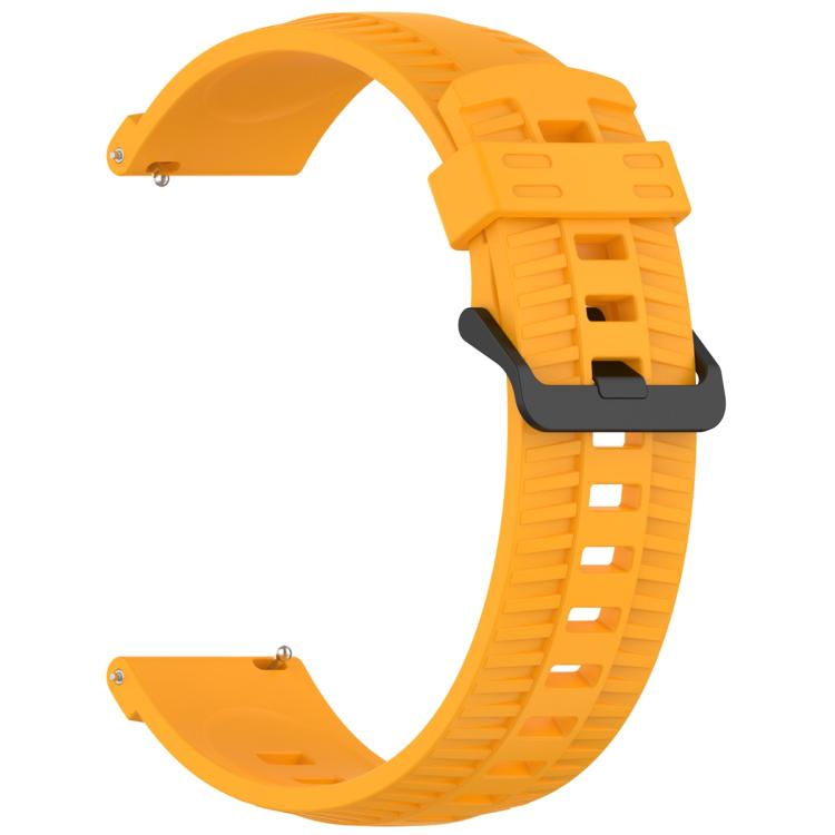 20mm Kalebol Black Buckle Tire Pattern Silicone Watch Band(Yellow) - free shipping - PMc TechLife - Order now!