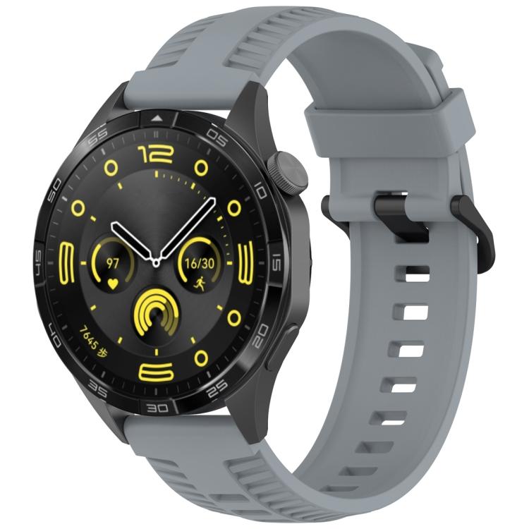 22mm Kalebol Black Buckle Tire Pattern Silicone Watch Band(Grey) - free shipping - PMc TechLife - Order now!