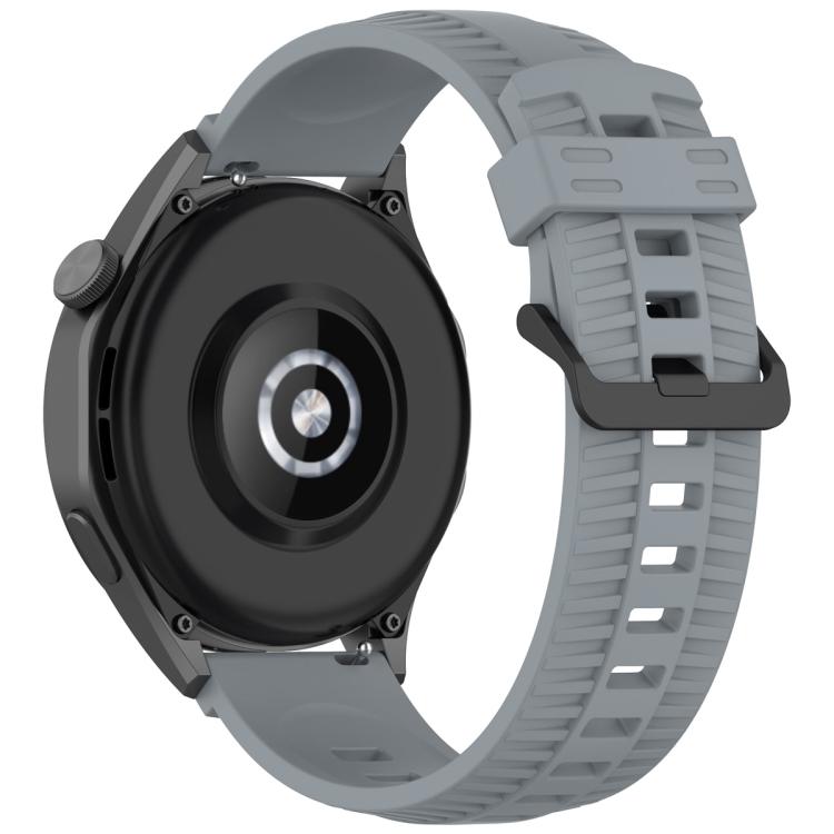 22mm Kalebol Black Buckle Tire Pattern Silicone Watch Band(Grey) - free shipping - PMc TechLife - Order now!