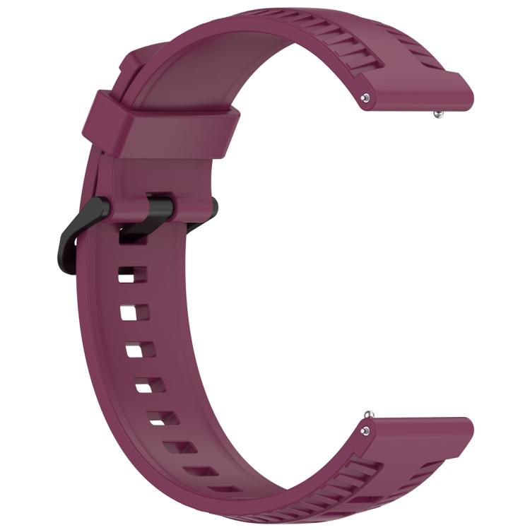 22mm Kalebol Black Buckle Tire Pattern Silicone Watch Band(Wine Red) - free shipping - PMc TechLife - Order now!
