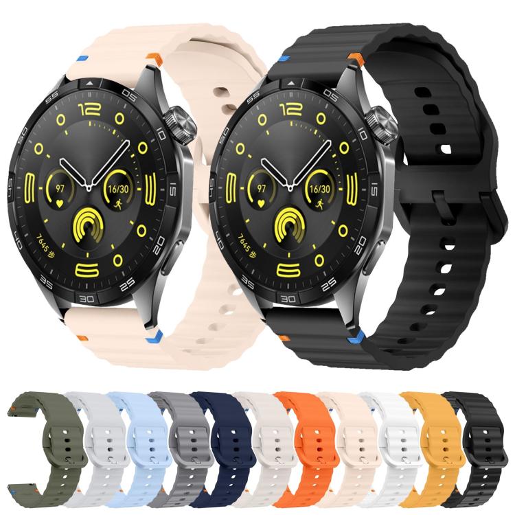 22mm Kalebol Wave Stitch Silicone Watch Band(Orange) - 22mm Bands by Kalebol | Online Shopping South Africa | PMc TechLife | Buy Now Pay Later Mobicred