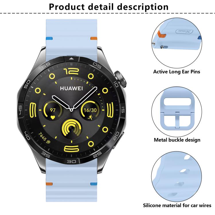 20mm Kalebol Wave Stitch Silicone Watch Band(Dark Grey) - free shipping - PMc TechLife - Order now!