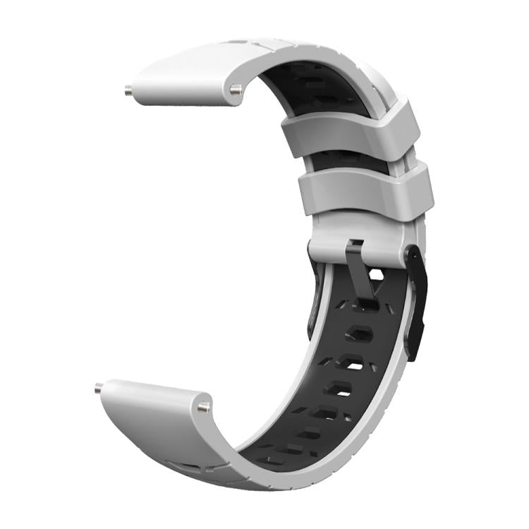 Kalebol 20mm Universal Three Row Holes Silicone Watch Band(White Black) - 20mm Bands by Kalebol | Online Shopping South Africa | PMc TechLife | Buy Now Pay Later Mobicred