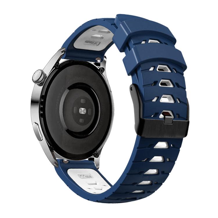 Kalebol 20mm Universal Three Row Holes Silicone Watch Band(Blue White) - 20mm Bands by Kalebol | Online Shopping South Africa | PMc TechLife | Buy Now Pay Later Mobicred