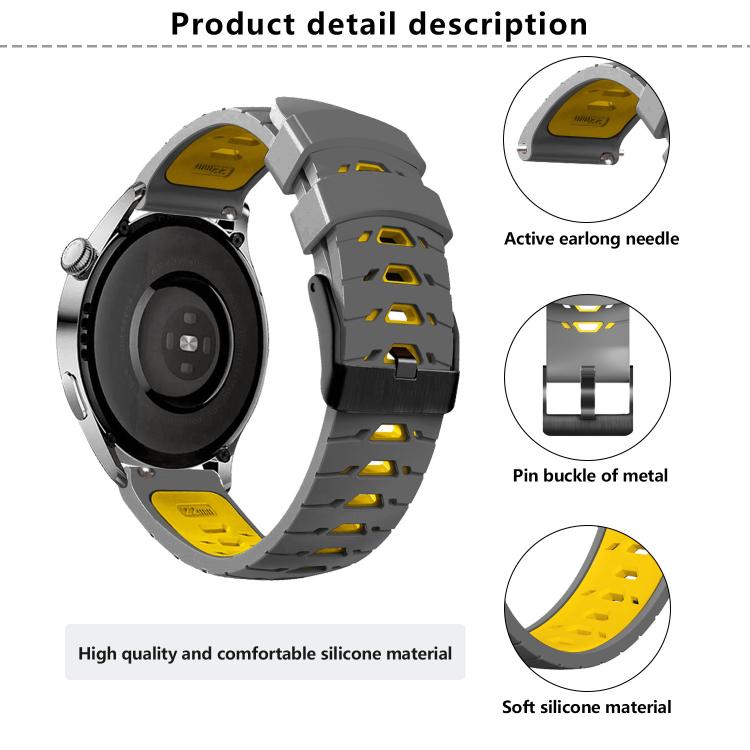Kalebol 20mm Universal Three Row Holes Silicone Watch Band(Black Red) - free shipping - PMc TechLife - Order now!