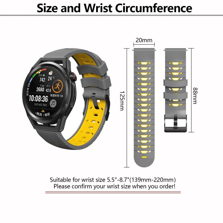 Kalebol 20mm Universal Three Row Holes Silicone Watch Band(White Orange) - 20mm Bands by Kalebol | Online Shopping South Africa | PMc TechLife | Buy Now Pay Later Mobicred