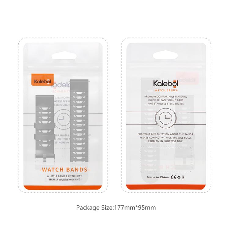 Kalebol 22mm Universal Three Row Holes Silicone Watch Band(White Orange) - 22mm Bands by Kalebol | Online Shopping South Africa | PMc TechLife | Buy Now Pay Later Mobicred