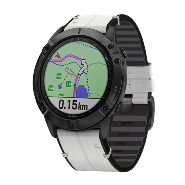 For Garmin QuickFit 26mm Kalebol Quick Release Silicone Leather Watch Band(Light Grey) - free shipping - PMc TechLife - Order now!