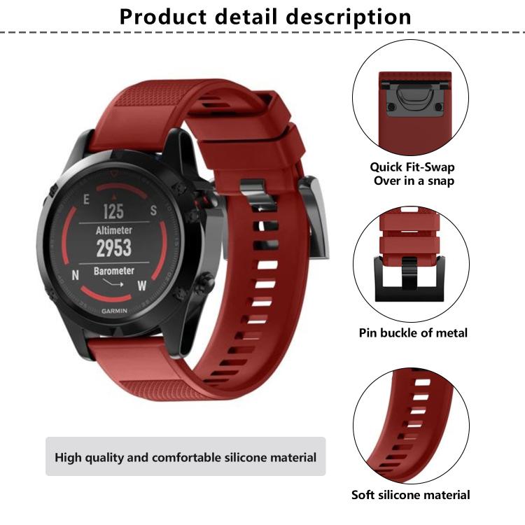 For Garmin QuickFit 26mm Kalebol Triangle Texture Silicone Watch Band(Navy Blue) - free shipping - PMc TechLife - Order now!