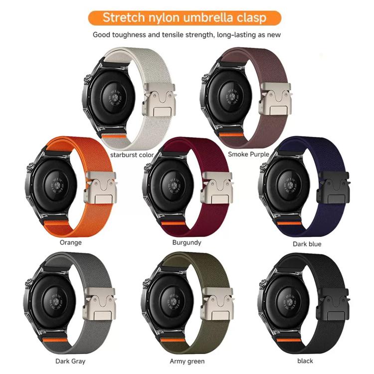 20mm Parachute Buckle Elastic Nylon Watch Band(Smoky Purple) - free shipping - PMc TechLife - Order now!