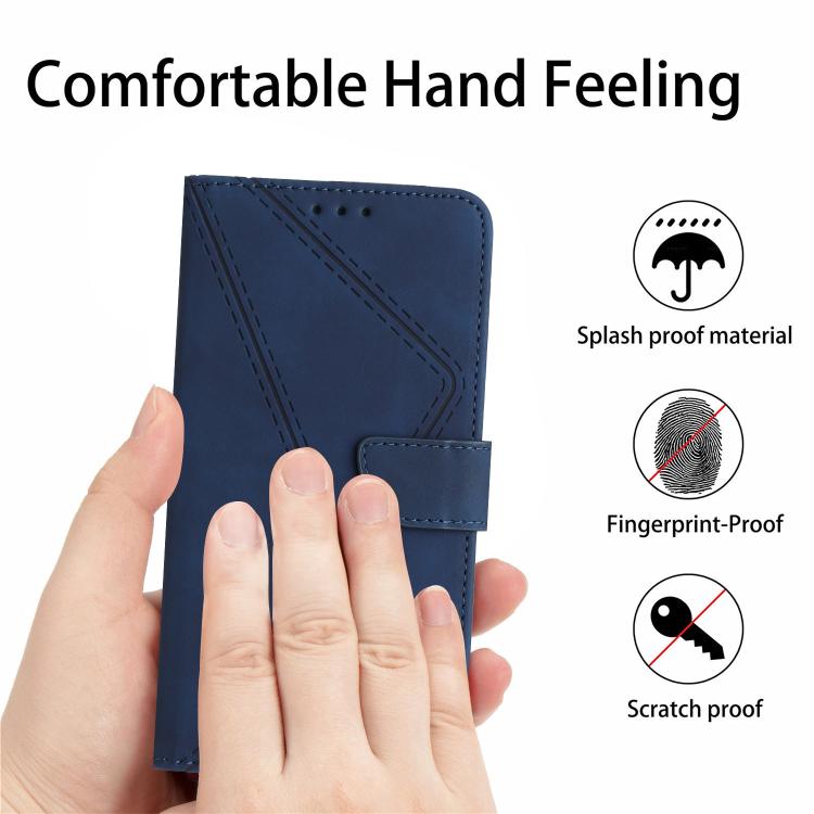 For Tecno Spark 40 Pro 4G Stitching Embossed Leather Phone Case(Blue) - free shipping - PMC TechLife - Order now!