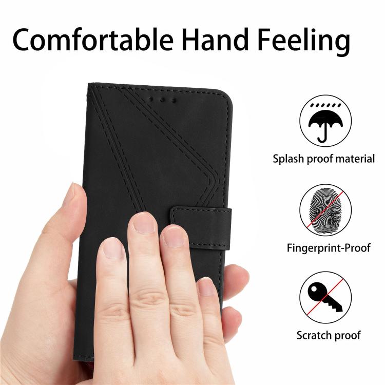 For Tecno Spark 40 4G Stitching Embossed Leather Phone Case(Black) - free shipping - PMC TechLife - Order now!