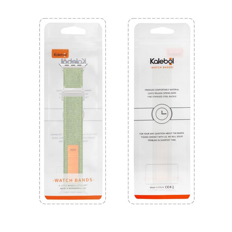 For Apple Watch 42mm / 41mm / 40mm / 38mm Kalebol Canvas Pattern Nylon Loop Strap(Blue) - Watch Bands by Kalebol | Online Shopping South Africa | PMC TechLife | Buy Now Pay Later Mobicred
