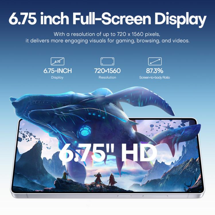 F102 / S25 Ultra, 4GB+64GB, 6.75 inch Android 11 MTK6762 Octa Core, Network: 4G, Dual SIM, Support Wireless Charging, Plug:UK Plug(Titanium Grey) - free shipping - PMc TechLife - Order now!