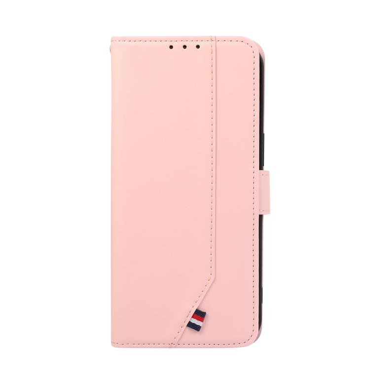 For iPhone 17 Pro ABEEL Delicate Texture Splicing RFID Leather Phone Case(Pink) - free shipping - PMc TechLife - Order now!