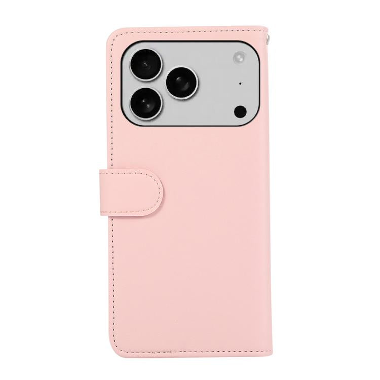 For iPhone 17 Pro ABEEL Delicate Texture Splicing RFID Leather Phone Case(Pink) - free shipping - PMc TechLife - Order now!