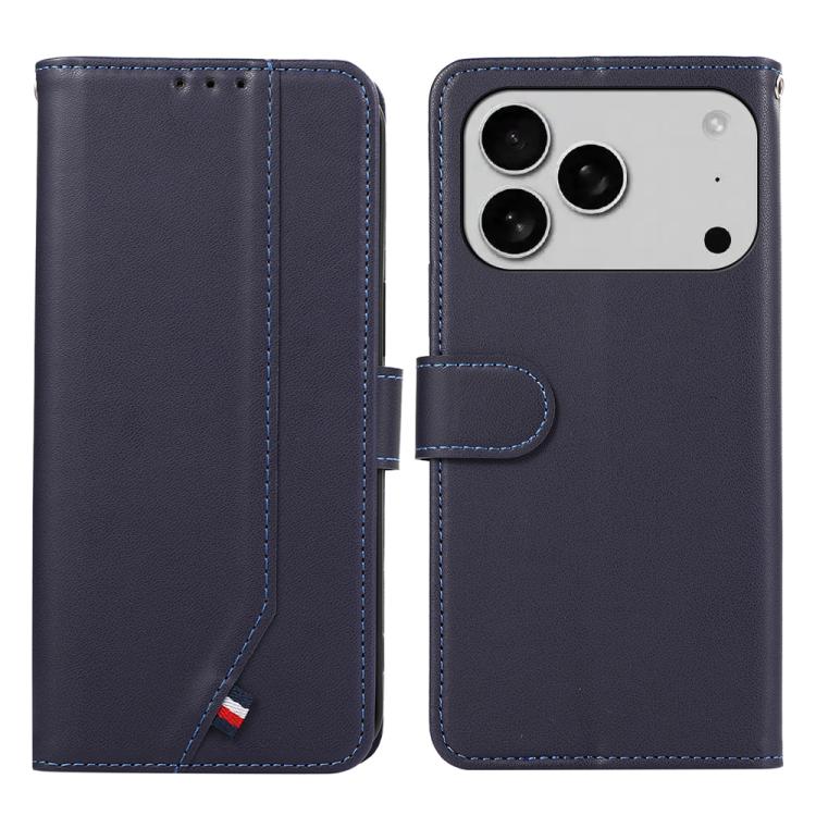 For iPhone 17 Pro Max ABEEL Delicate Texture Splicing RFID Leather Phone Case(Blue) - free shipping - PMc TechLife - Order now!