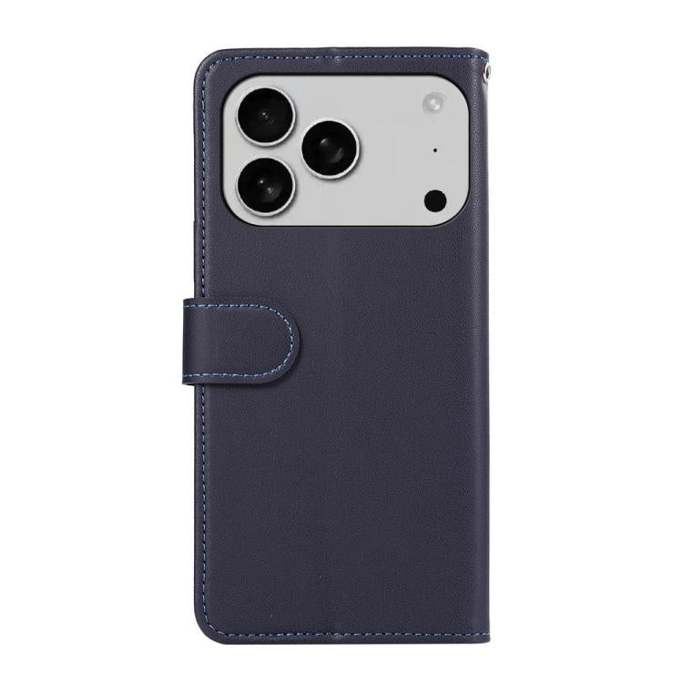 For iPhone 17 Pro Max ABEEL Delicate Texture Splicing RFID Leather Phone Case(Blue) - free shipping - PMc TechLife - Order now!