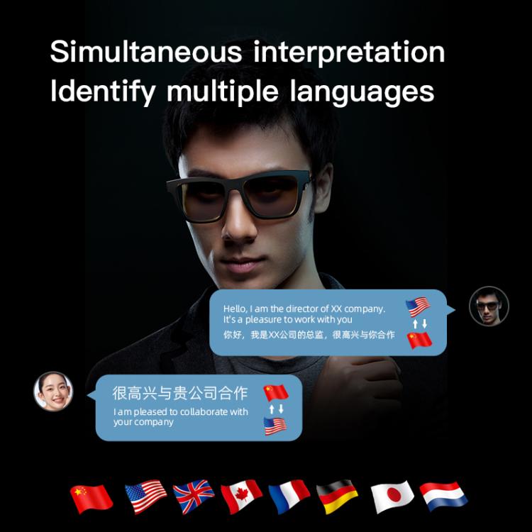 E10 Pro Smart Audio Bluetooth Glasses, Style: AI Translation(Black) - free shipping - PMC TechLife - Order now!