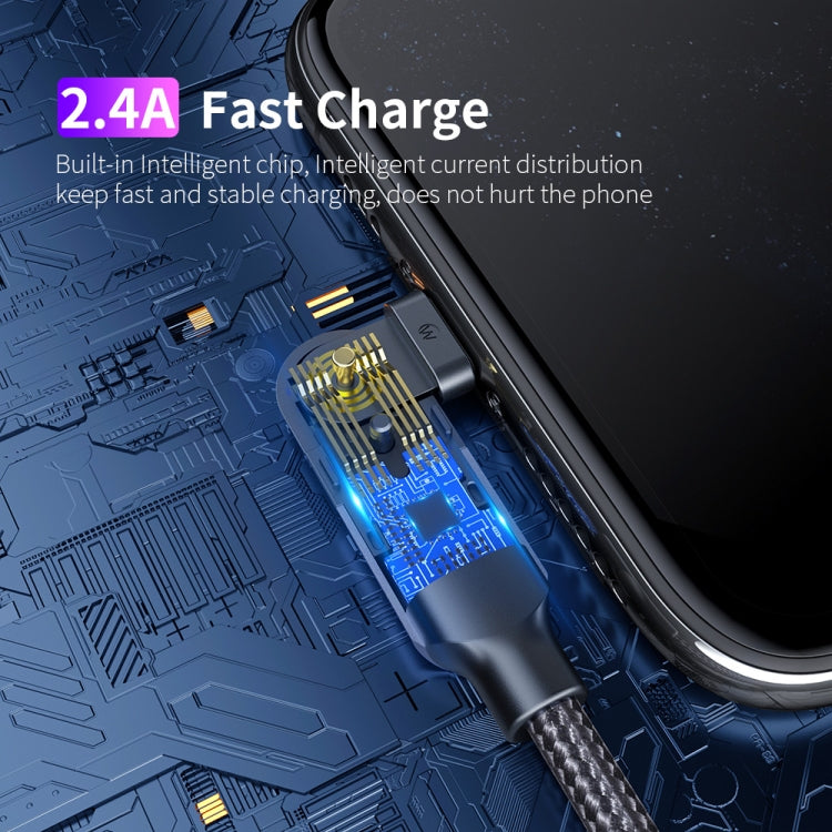 FXCL-WYA09 2.4A USB to 8 Pin 180 Degree Rotating Elbow Charging Cable, Length:2m(Red) - free shipping - PMC Jewellery - Order now!
