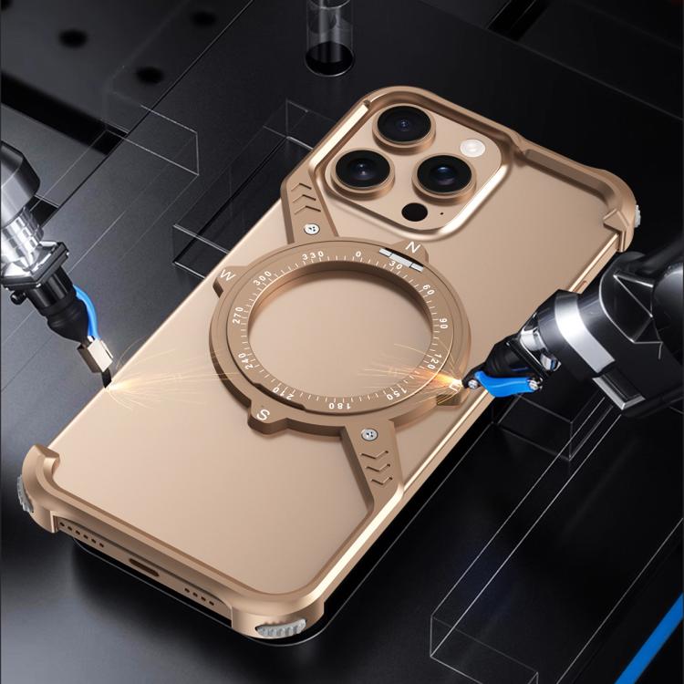 For iPhone 13 Pro Max S Shaped 360 Holder Airbag Frameless MagSafe Metal Phone Case(Space Gray) - free shipping - PMC TechLife - Order now!