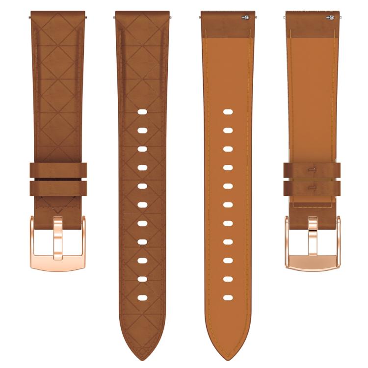 18mm Square Leather Rose Gold Buckle Watch Band(Brown) - free shipping - PMc TechLife - Order now!