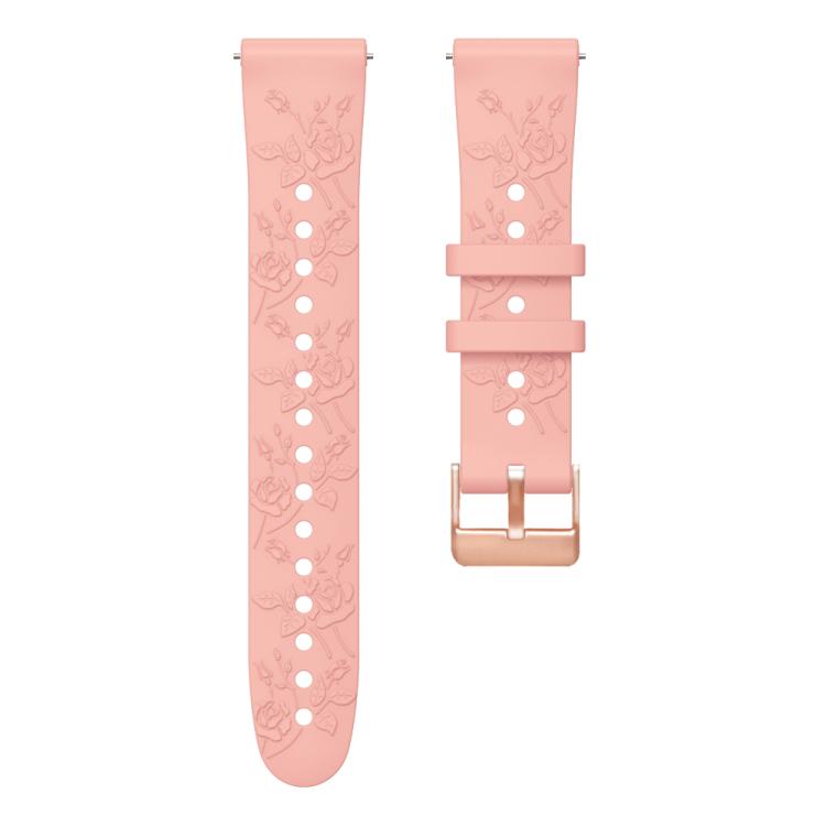20mm Embossed Rose Gold Buckle Silicone Watch Band(Pink) - free shipping - PMc TechLife - Order now!