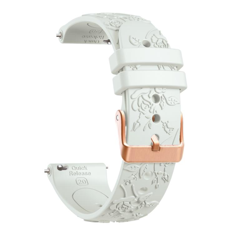 20mm Embossed Rose Gold Buckle Silicone Watch Band(Fog Gray) - free shipping - PMc TechLife - Order now!