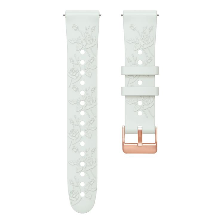 20mm Embossed Rose Gold Buckle Silicone Watch Band(Fog Gray) - free shipping - PMc TechLife - Order now!
