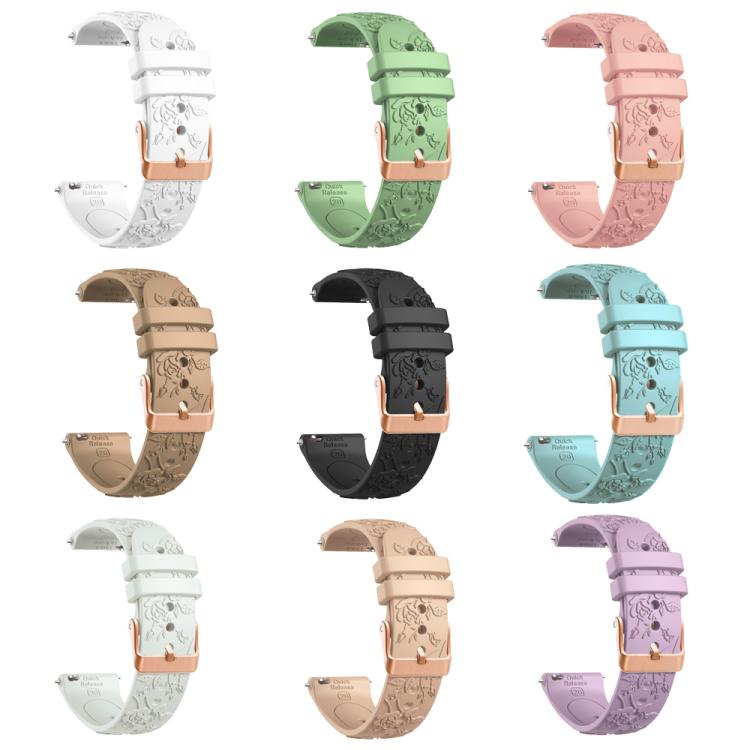 20mm Embossed Rose Gold Buckle Silicone Watch Band(Fog Gray) - free shipping - PMc TechLife - Order now!
