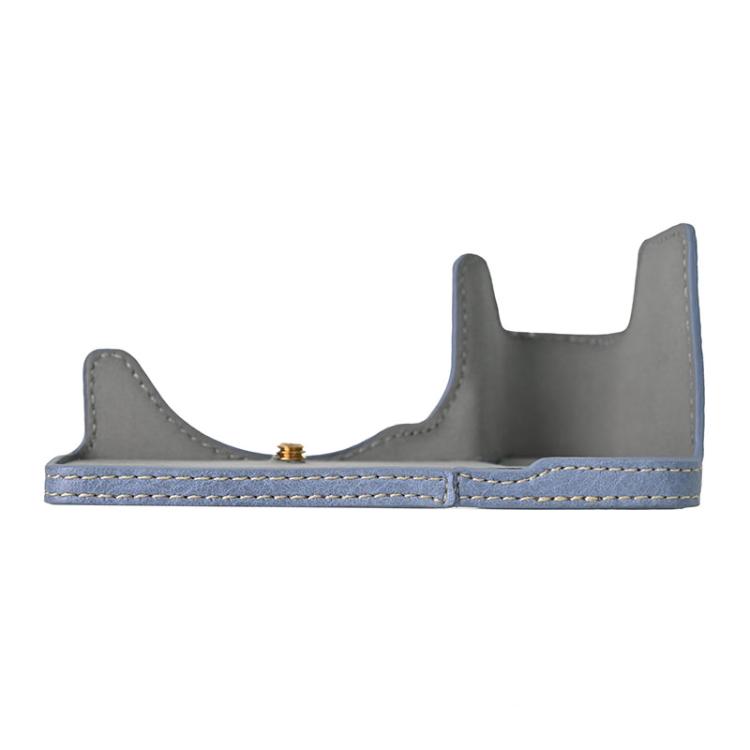 For Sony ILCE-6700 / A6700 Litchi Texture PU Leather Camera Half Case Base(Blue) - free shipping - PMC TechLife - Order now!