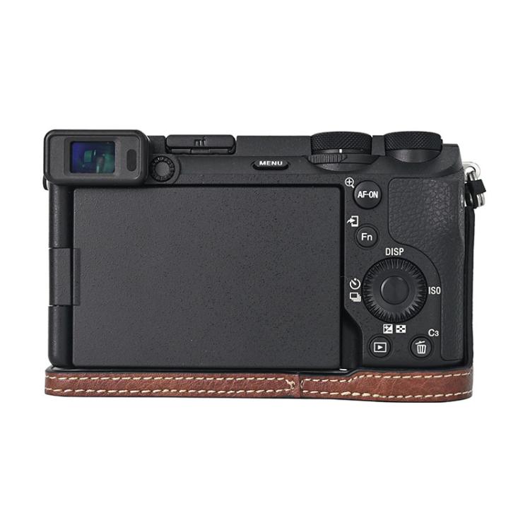 For Sony ILCE-6700 / A6700 Litchi Texture PU Leather Camera Half Case Base(Coffee) - free shipping - PMC TechLife - Order now!