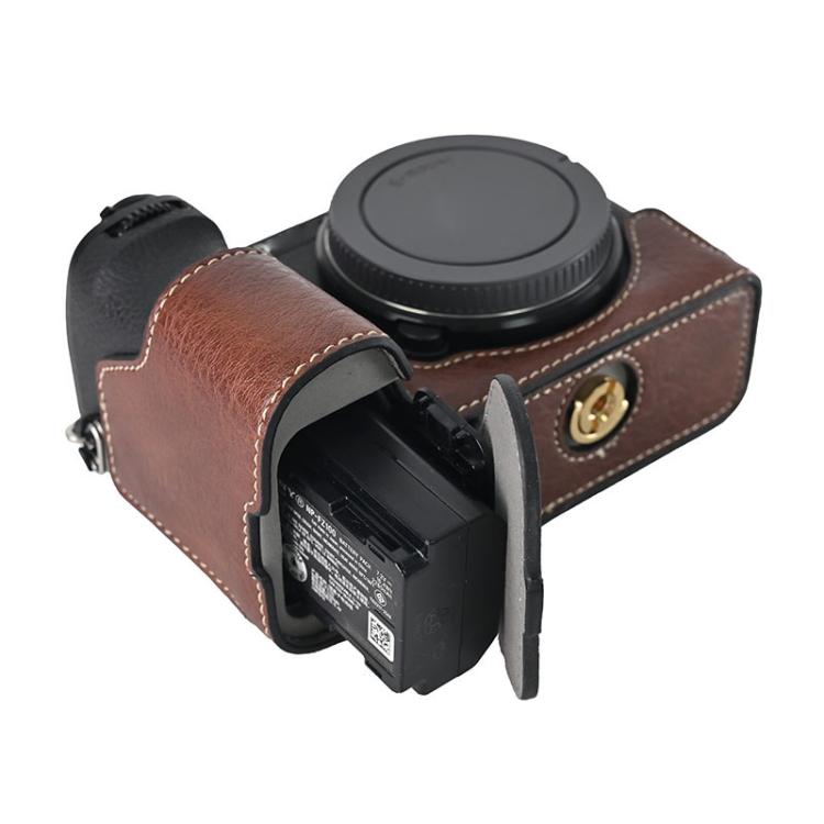 For Sony ILCE-6700 / A6700 Litchi Texture PU Leather Camera Half Case Base(Coffee) - free shipping - PMC TechLife - Order now!