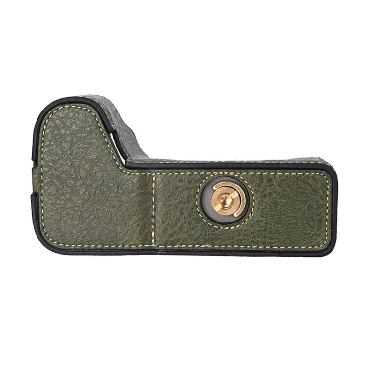 For Sony ILCE-6700 / A6700 Litchi Texture PU Leather Camera Half Case Base(Green) - free shipping - PMC TechLife - Order now!