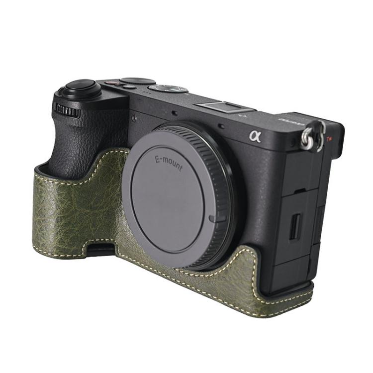For Sony ILCE-6700 / A6700 Litchi Texture PU Leather Camera Half Case Base(Green) - free shipping - PMC TechLife - Order now!